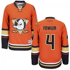Men's Reebok Anaheim Ducks #4 Cam Fowler Authentic Orange Third NHL Jersey