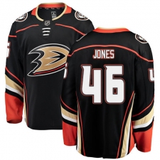 Men's Anaheim Ducks #46 Max Jones Fanatics Branded Black Home Breakaway NHL Jersey