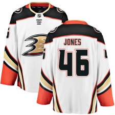 Men's Anaheim Ducks #46 Max Jones Fanatics Branded White Away Breakaway NHL Jersey