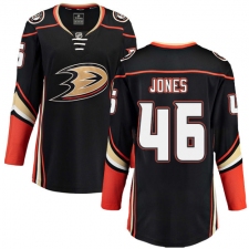 Women's Anaheim Ducks #46 Max Jones Fanatics Branded Black Home Breakaway NHL Jersey