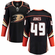 Women's Anaheim Ducks #49 Max Jones Authentic Black Home Fanatics Branded Breakaway NHL Jersey