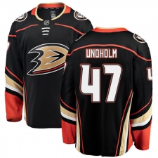 Men's Anaheim Ducks #47 Hampus Lindholm Fanatics Branded Black Home Breakaway NHL Jersey