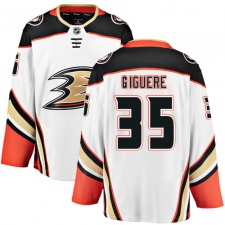 Men's Anaheim Ducks #35 Jean-Sebastien Giguere Fanatics Branded White Away Breakaway NHL Jersey