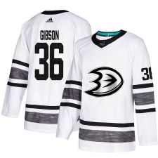 Men's Adidas Anaheim Ducks #36 John Gibson White 2019 All-Star Game Parley Authentic Stitched NHL Jersey