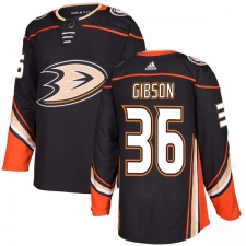 Youth Adidas Anaheim Ducks #36 John Gibson Authentic Black Home NHL Jersey
