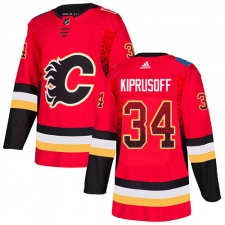 Men's Adidas Calgary Flames #34 Miikka Kiprusoff Authentic Red Drift Fashion NHL Jersey