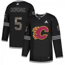 Men's Adidas Calgary Flames #5 Mark Giordano Black Authentic Classic Stitched NHL Jersey