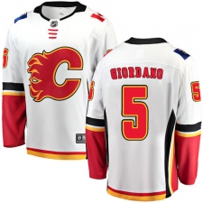 Youth Calgary Flames #5 Mark Giordano Fanatics Branded White Away Breakaway NHL Jersey