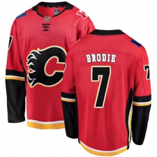 Youth Calgary Flames #7 TJ Brodie Fanatics Branded Red Home Breakaway NHL Jersey