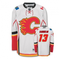 Women's Reebok Calgary Flames #13 Johnny Gaudreau Authentic White Away NHL Jersey