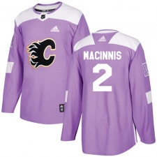 Men's Adidas Calgary Flames #2 Al MacInnis Authentic Purple Fights Cancer Practice NHL Jersey