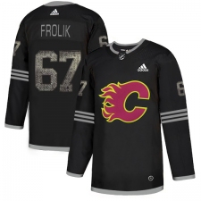 Men's Adidas Calgary Flames #67 Michael Frolik Black Authentic Classic Stitched NHL Jersey