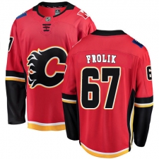 Men's Calgary Flames #67 Michael Frolik Fanatics Branded Red Home Breakaway NHL Jersey