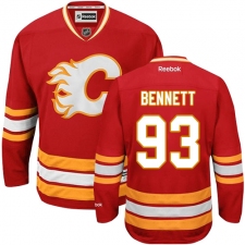 Men's Reebok Calgary Flames #93 Sam Bennett Premier Red Third NHL Jersey
