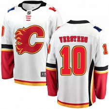 Men's Calgary Flames #10 Kris Versteeg Fanatics Branded White Away Breakaway NHL Jersey