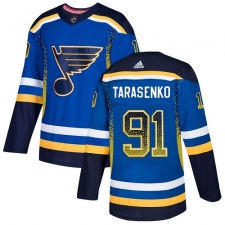 Men's Adidas St. Louis Blues #91 Vladimir Tarasenko Authentic Blue Drift Fashion NHL Jersey