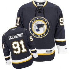 Men's Reebok St. Louis Blues #91 Vladimir Tarasenko Premier Navy Blue Third NHL Jersey