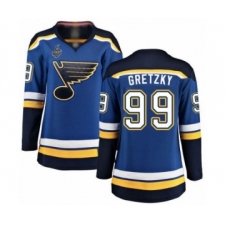 Women's St. Louis Blues #99 Wayne Gretzky Fanatics Branded Royal Blue Home Breakaway 2019 Stanley Cup Final Bound Hockey Jersey