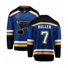 Men's St. Louis Blues #7 Joe Mullen Fanatics Branded Royal Blue Home Breakaway 2019 Stanley Cup Champions Hockey Jersey