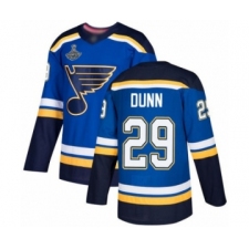 Men's St. Louis Blues #29 Vince Dunn Authentic Royal Blue Home 2019 Stanley Cup Champions Hockey Jersey