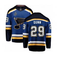 Men's St. Louis Blues #29 Vince Dunn Fanatics Branded Royal Blue Home Breakaway 2019 Stanley Cup Final Bound Hockey Jersey