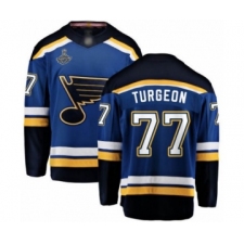 Youth St. Louis Blues #77 Pierre Turgeon Fanatics Branded Royal Blue Home Breakaway 2019 Stanley Cup Champions Hockey Jersey