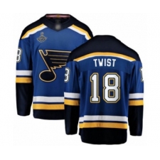 Men's St. Louis Blues #18 Tony Twist Fanatics Branded Royal Blue Home Breakaway 2019 Stanley Cup Champions Hockey Jersey