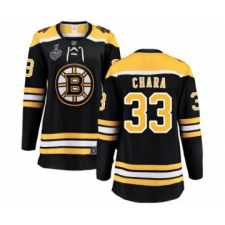 Women's Boston Bruins #33 Zdeno Chara Authentic Black Home Fanatics Branded Breakaway 2019 Stanley Cup Final Bound Hockey Jersey
