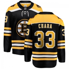 Youth Boston Bruins #33 Zdeno Chara Authentic Black Home Fanatics Branded Breakaway NHL Jersey