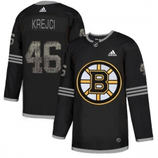 Men's Adidas Boston Bruins #46 David Krejci Black Authentic Classic Stitched NHL Jersey
