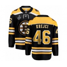 Youth Boston Bruins #46 David Krejci Authentic Black Home Fanatics Branded Breakaway 2019 Stanley Cup Final Bound Hockey Jersey