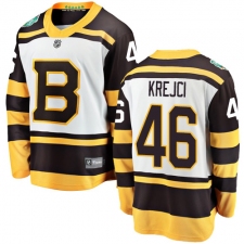 Youth Boston Bruins #46 David Krejci White 2019 Winter Classic Fanatics Branded Breakaway NHL Jersey