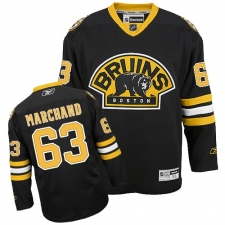 Youth Reebok Boston Bruins #63 Brad Marchand Premier Black Third NHL Jersey
