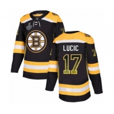 Men's Boston Bruins #17 Milan Lucic Authentic Black Drift Fashion 2019 Stanley Cup Final Bound Hockey Jersey