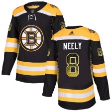 Men's Adidas Boston Bruins #8 Cam Neely Authentic Black Drift Fashion NHL Jersey