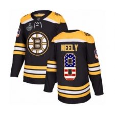 Men's Boston Bruins #8 Cam Neely Authentic Black USA Flag Fashion 2019 Stanley Cup Final Bound Hockey Jersey