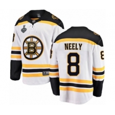 Men's Boston Bruins #8 Cam Neely Authentic White Away Fanatics Branded Breakaway 2019 Stanley Cup Final Bound Hockey Jersey