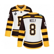 Women's Boston Bruins #8 Cam Neely Authentic White Winter Classic 2019 Stanley Cup Final Bound Hockey Jersey