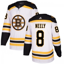 Youth Adidas Boston Bruins #8 Cam Neely Authentic White Away NHL Jersey