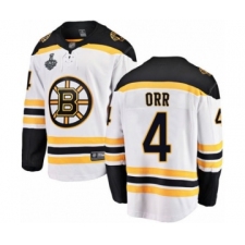 Youth Boston Bruins #4 Bobby Orr Authentic White Away Fanatics Branded Breakaway 2019 Stanley Cup Final Bound Hockey Jersey