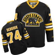 Women's Reebok Boston Bruins #74 Jake DeBrusk Premier Black Third NHL Jersey