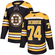 Youth Adidas Boston Bruins #74 Jake DeBrusk Authentic Black Home NHL Jersey