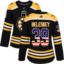 Women's Adidas Boston Bruins #39 Matt Beleskey Authentic Black USA Flag Fashion NHL Jersey