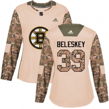 Women's Adidas Boston Bruins #39 Matt Beleskey Authentic Camo Veterans Day Practice NHL Jersey