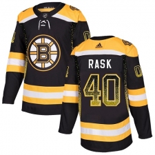 Men's Adidas Boston Bruins #40 Tuukka Rask Authentic Black Drift Fashion NHL Jersey