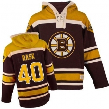 Men's Old Time Hockey Boston Bruins #40 Tuukka Rask Authentic Black Sawyer Hooded Sweatshirt NHL Jersey
