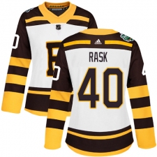 Women's Adidas Boston Bruins #40 Tuukka Rask Authentic White 2019 Winter Classic NHL Jersey