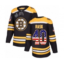 Youth Boston Bruins #40 Tuukka Rask Authentic Black USA Flag Fashion 2019 Stanley Cup Final Bound Hockey Jersey