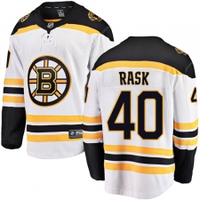 Youth Boston Bruins #40 Tuukka Rask Authentic White Away Fanatics Branded Breakaway NHL Jersey