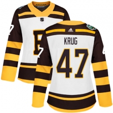 Women's Adidas Boston Bruins #47 Torey Krug Authentic White 2019 Winter Classic NHL Jersey